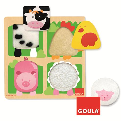 Goula Puzzle Ferme / Etoffe 4 pcs